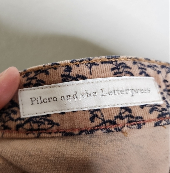 Anthropologie Pilcro Foliage Corduroy High Rise Serif Pants 29P - Picture 4 of 9